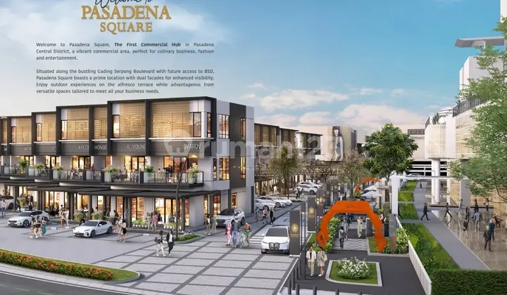 tampak depan dijual ruko pasadena square paramount