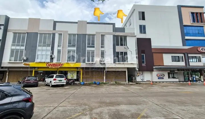 tampak depan jual 2 ruko hook siap