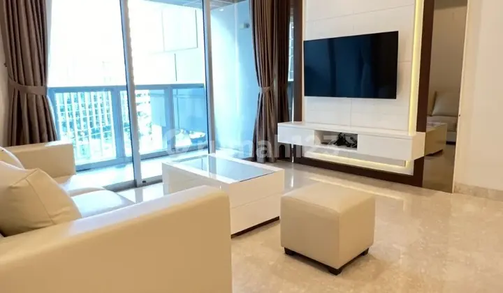 ruang tamu apartment anandamaya residences 2 br