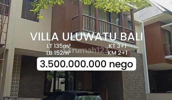 tampak depan villa full furnish siap huni