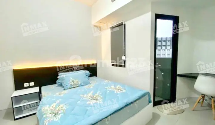 kamar tidur s09evi apartemen studio full furnished