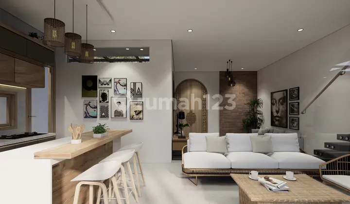 ruang keluarga villa asri full furnished view