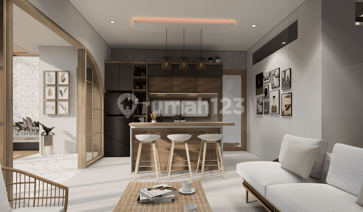 ruang keluarga villa asri full furnished view