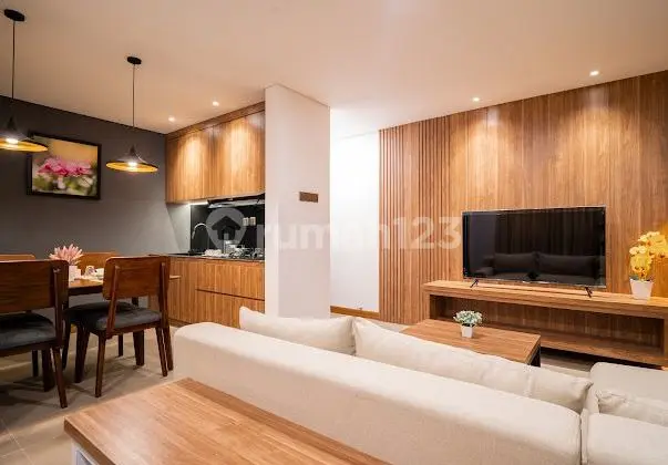 ruang keluarga modern one bedroom apartement at