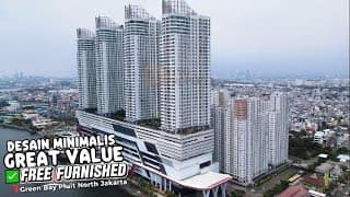 Best Deal! Studio Green Bay Pluit 21M² Furnished Lengkap Lantai Rendah | Siap Huni, Fasilitas Security 24Jam, Kolam Renang, Gym, Ruang Serbaguna,Lapangan Basket,Resepsionis dan Lobby