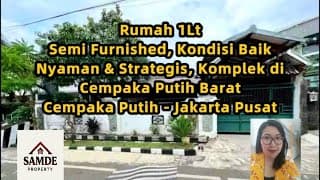 1-Story House, Semi-Furnished, in Elite Complex, Cempaka Putih Barat.