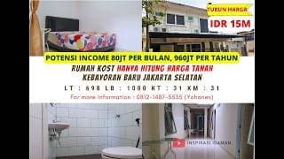 Kost House 698Mtr 31 Rooms Kebayoran Baru Facing East