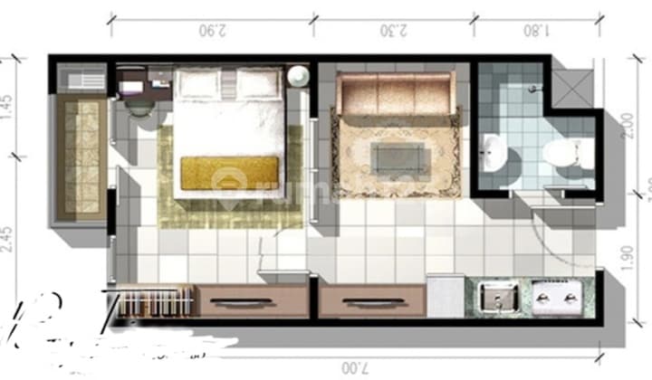 Apartemen Puri Orchard Jakarta Barat Luas : 35m2 1BR Unfurnished