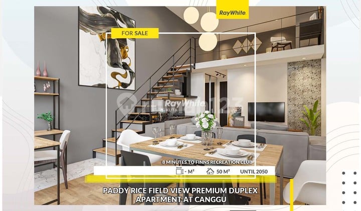 Paddy Rice Field View Premium Duplex Apartment at Canggu