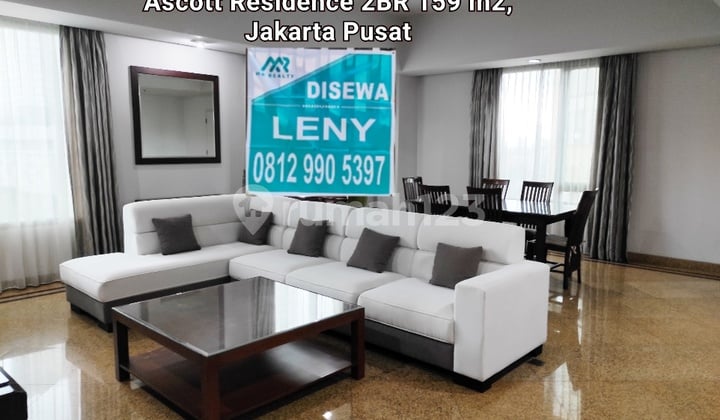 ASCOT RESIDENCE, 160 sqm, 2+1 BR, DI KEBON KACANG, JAKARTA PUSAT, DEKAT MALL GRAND INDONESIA DAN PLAZA INDONESIA