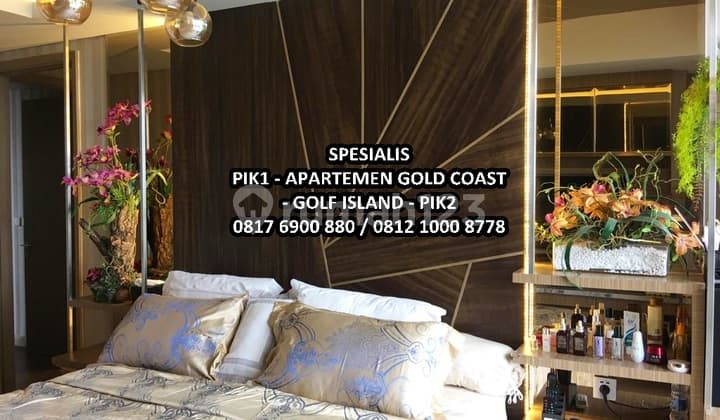 Dijual Apartemen Gold Coast PIK 3BR, 113m2, Sea View, Furnished