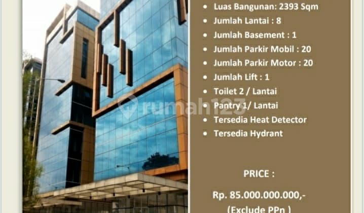 At the Sales Office Tower, Adjacent to Cikokol Toll Access - Tangerang City
Land Area: 657 m²
Building Area: 2,393 m²
8 Floors
1 Basement, 20 Car Parking Spaces, 20 Motorcycle Parking Spaces
1 Elevator
Equipped with Heat Detector and Hydrant
Sale Price per Lot: IDR 85 M (excluding VAT)
Now at a Discounted Price