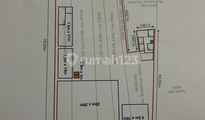 For sale cheap fast warehouse land in Semambung Juanda, former cigarette factory, near JNT.
