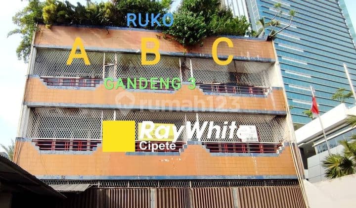 PRICE DROP. 3-Unit Shophouse Row in Strategic Location at Kuningan Mampang Junction, Suitable for Offices, Hotel South Jakarta