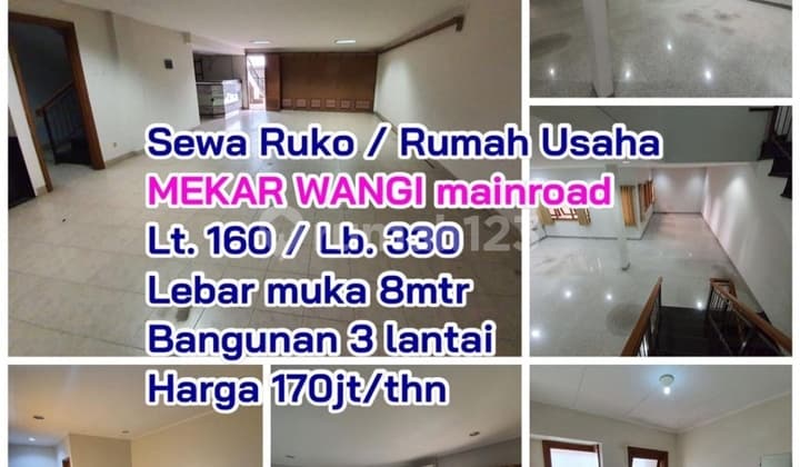 Ruko / Rumah Usaha 3 Lantai Lebar Muka 8 meter Langka di Mekar Wangi Mainroad Bandung