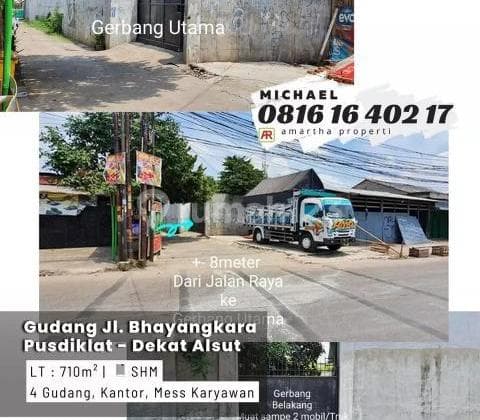 Gudang Di Jl. Bhayangkara, Pusdiklat, Tangerang Selatan