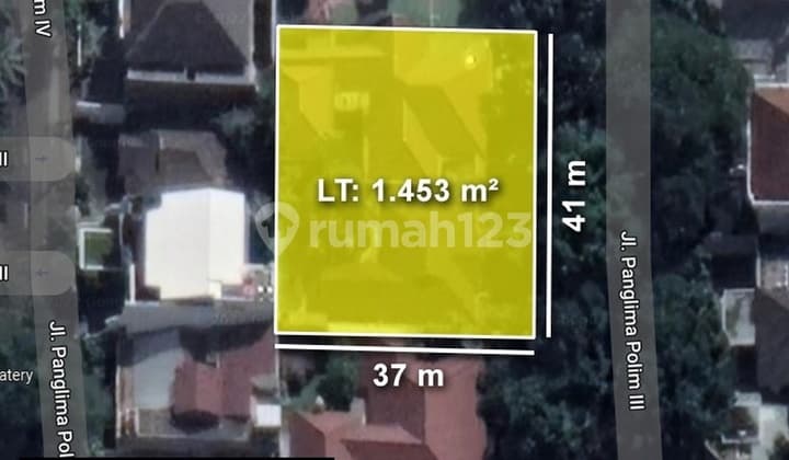DIJUAL TANAH LUAS dgn RUMAH at Jl PANGLIMA POLIM (PRIME AREA)