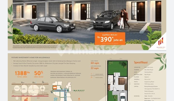 Dijual Murah Perum Baru Millenium City Parung Panjang Kab. Bogor