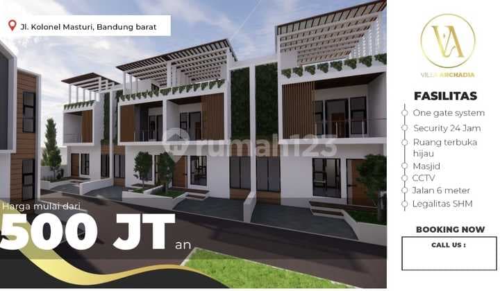 RUMAH VILA DI CISARUA DEKAT SEKOLAH POLISI NEGARA, 8MENIT KE DUSUN BAMBU, UDARA SEJUK DENGAN VIEW PEGUNUNGAN, BEBAS BANJIR