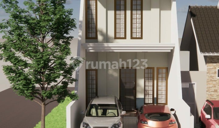 RUMAH MINIMALIS MEDOKAN SAWAH GAYA AMERICAN STYLE