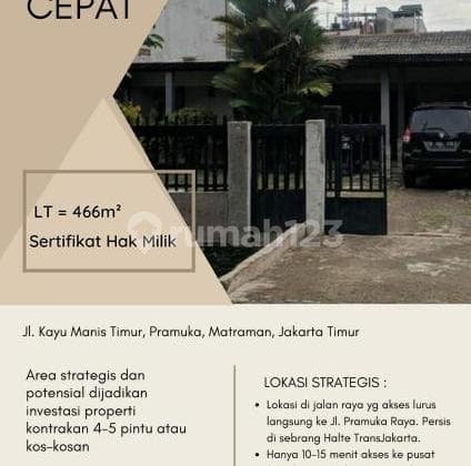 Kayu manis rumah lama akses jalan 2 mobil lokasi strategis