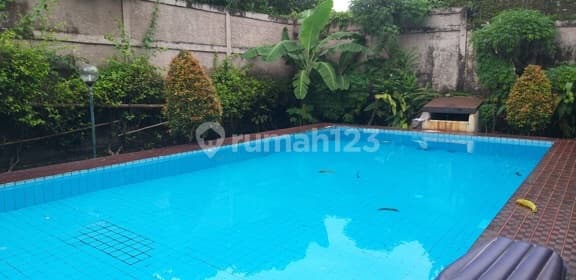 Rumah luas dan asri di Pejaten Barat dengan kolam renang dan taman