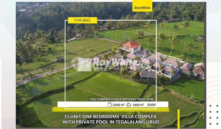 15 Unit One Bedrooms Accommodation Villa in Villa Complex With Private Pool In Tegalalang Ubud