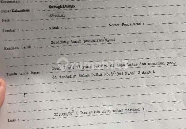Tanah Kavling Curug Bitung - Maja - Tangerang