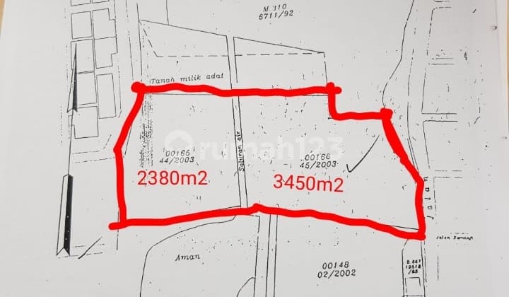 Tanah stategis Benua Indah di belakang City Mall