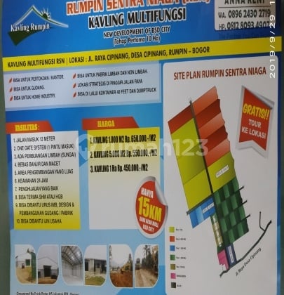 Dijual Kavling Rumpin Sentra Niaga (RSN) Multiguna