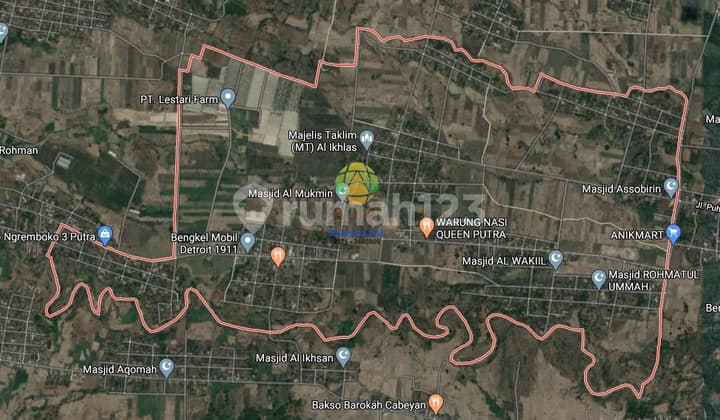 Tanah luas lokasi bendosari, sukoharjo