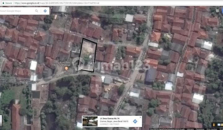 Tanah LT 537 m² (19x36) di Desa Ciomas Bogor Jawa Barat