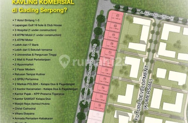 Kavling Komersil Paramount Land Gading Serpong Tangerang Siap Bangun Strategis