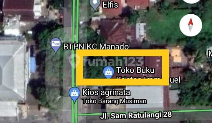 Tanah 1475m2 Jl Samratulangi Cocok Buat Kantor Showroom Mobil