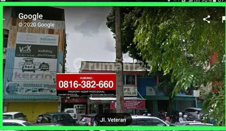 Tanah 1000m2 Strategis Plus Bangunan Jln Veteran Palembang