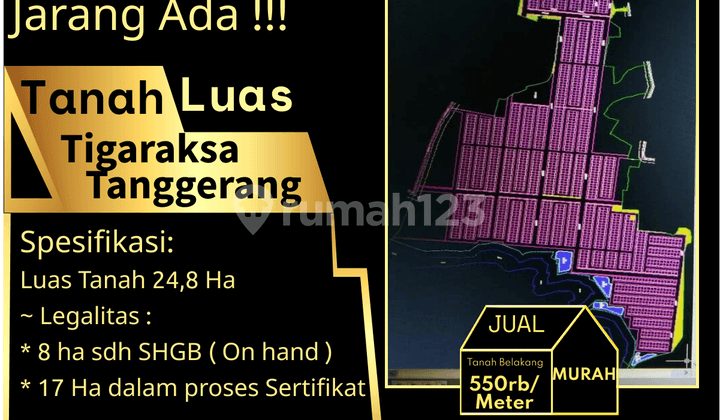Jarang Ada!! Tanah Luas Tigaraksa Tanggerang !!