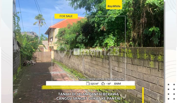 Tanah di Jalan Pantai Berawa Canggu Bali Sangat Dekat Ke Pantai.