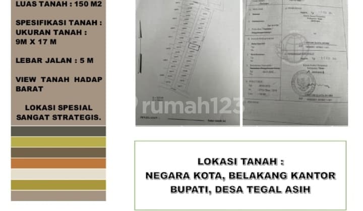 Selling cheap land 150m2 IDR 125 million total location Country