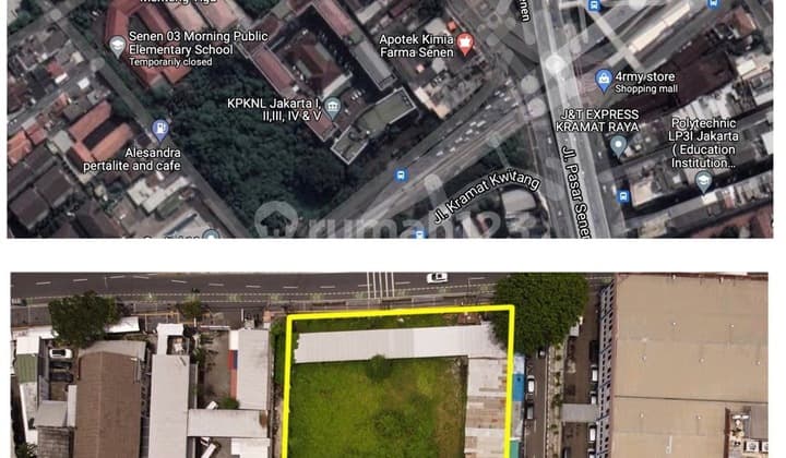 Tanah Luas Lokasi Strategis Dan Premier Di Senen Raya.