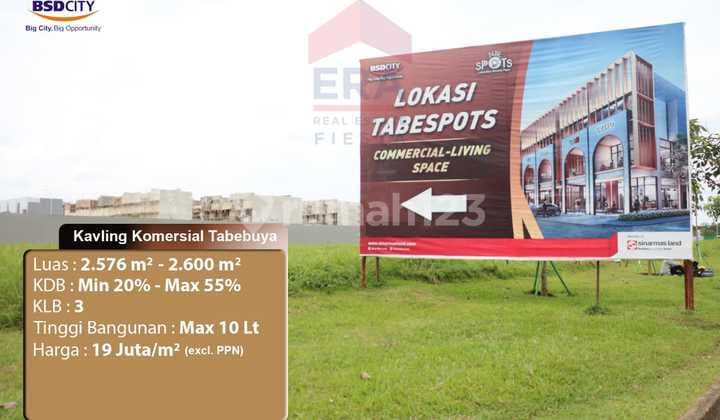 Kavling Komersial Tabebuya BSD, kavling Siap bangun