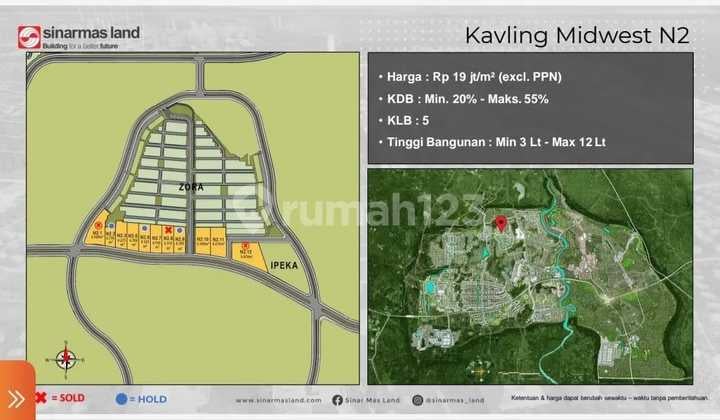 Kavling komersil CBD BSD dekat IPEKA dan the Zora - 2.750m2 sd 6.231m2