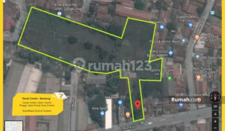 MURAH!!! TANAH MATANG UTK CLUSTER ATAU GUDANG DI JL KERKOF, KOTA CIMAHI