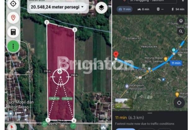 TANAH ZONA MERAH UNTUK PABRIK DEKAT EXIT TOL KUNCEN - KLATEN