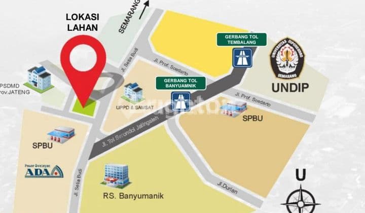 SETIABUDI TANAH STRATEGIS PINGGIR JALAN PROTOKOL BANYUMANIK