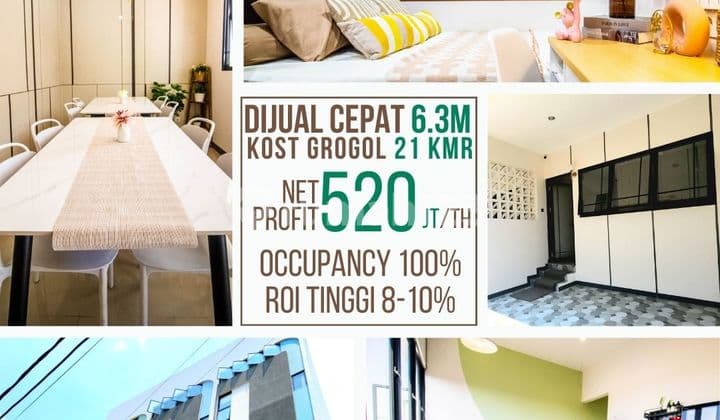 Dijual Kost grogol jakarta barat, 21 kamar, occupancy 100%