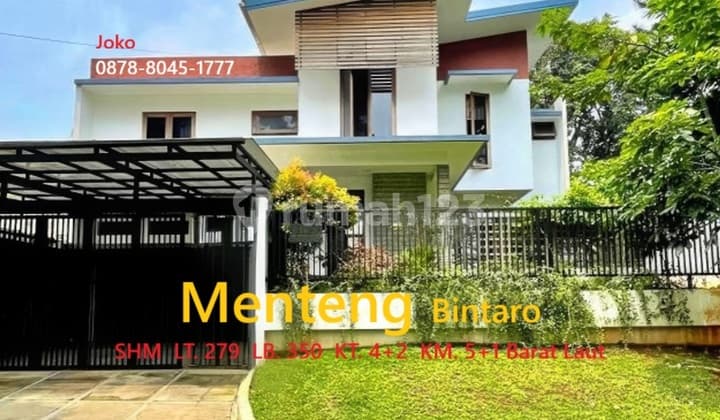 Rumah Cluster area Elit Menteng Bintaro Jaya, Tangerang Selatan