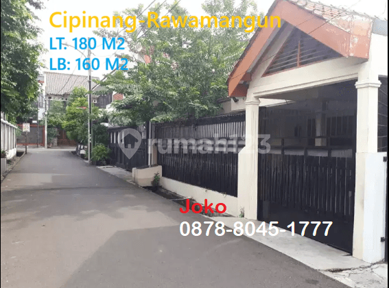 JUAL RUGI Rumah dkt RS Persahabatan Rawamangun, Jakarta Timur