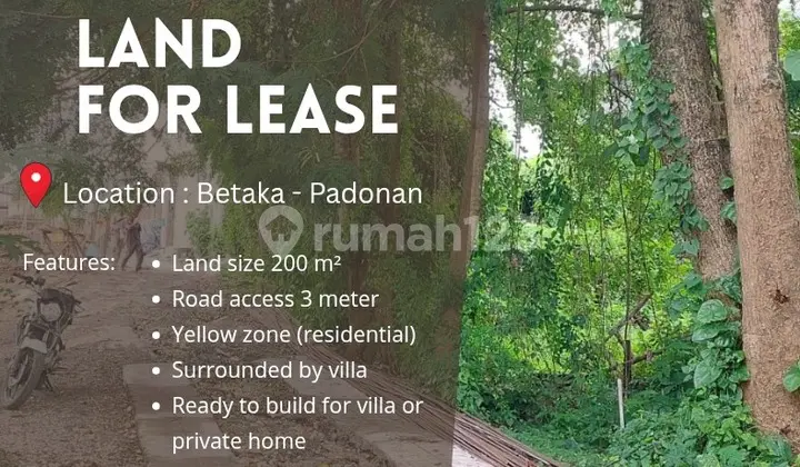 Land For Lease At Betaka - Padonan Suitable For Building Villa