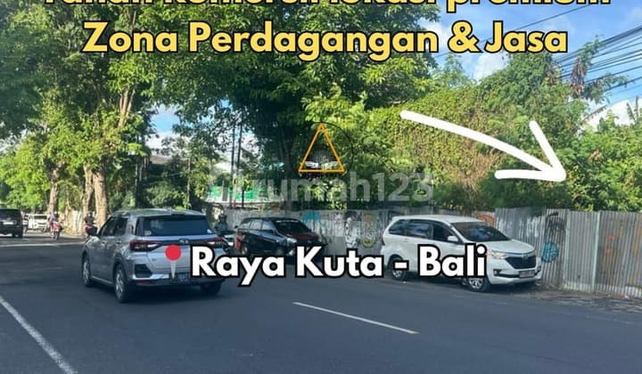 Tanah Komersil Lokasi Premium di Jalan Utama Raya Kuta