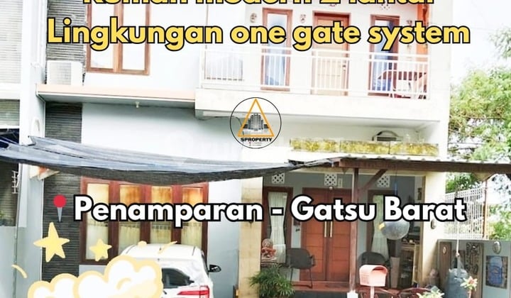 Rumah Modern 2 Lantai Lingkungan One Gate System di Gatsu Barat